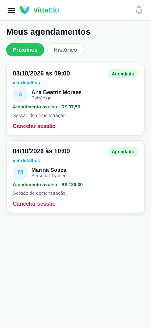 Meus agendamentos