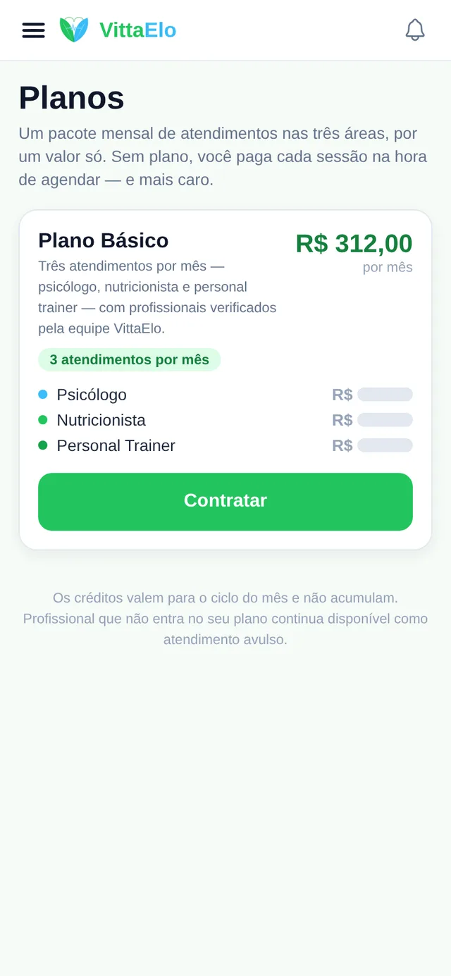 Planos e carteira de créditos